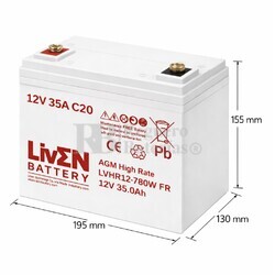 Bater�a 12 Voltios 35 Amperios LVHR12-780W | Liven Battery